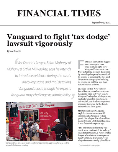 Vanguard to fight ‘tax dodge’ lawsuit vigorously