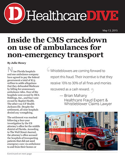 Inside the CMS crackdown on use of ambulances for non-emergent transport