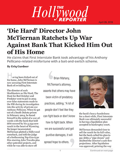'Die Hard' Director John McTiernan Ratchets Up War Against Bank That Kicked Him Out of His Home