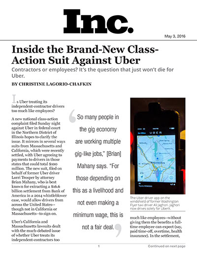 Inside the Brand-New Class-Action Suit Against Uber
