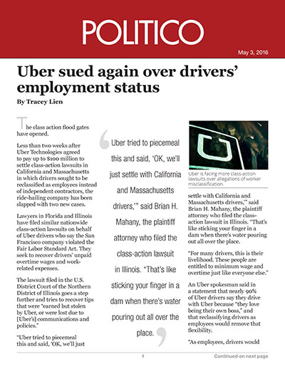 Two new suits against Uber