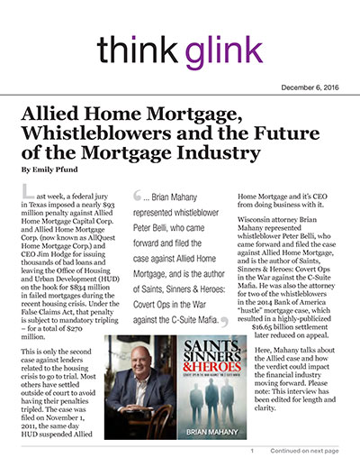 Allied Home Mortgage, Whistleblowers and the Future of the Mortgage Industry