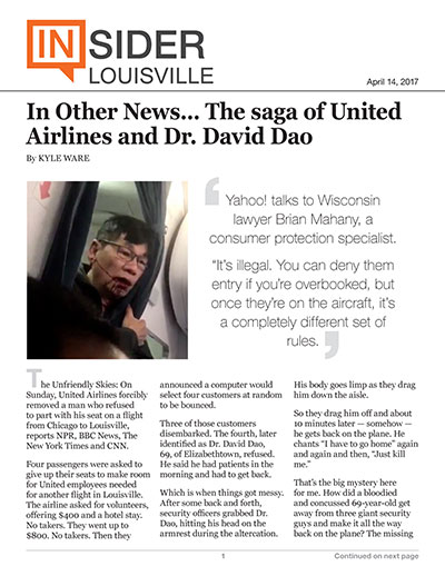 In Other News... The saga of United Airlines and Dr. David Dao