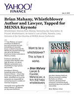 Brian Mahany, Whistleblower Author and Lawyer, Tapped for MENSA Keynote