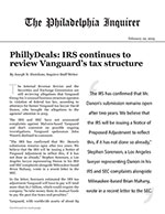 PhillyDeals: IRS continues to review Vanguard's tax structure