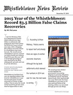 2015 Year of the Whistleblower: Record $3.5 Billion False Claims Recoveries
