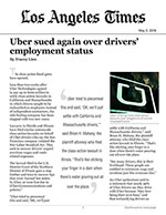 Uber sued again over drivers' employment status
