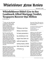 Whistleblower Didn&rsquo;t Live to See Landmark Allied Mortgage Verdict, Taxpayers Recover $92 Million