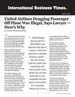 United Airlines Dragging Passenger Off Plane Was Illegal, Says Lawyer &ndash; Here's Why